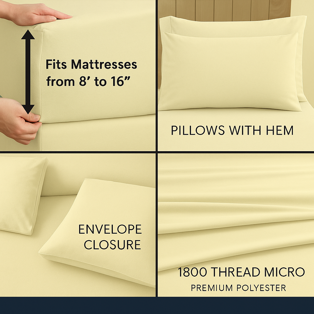 Luxury Bed Sheet Set – Ultra Soft Microfiber